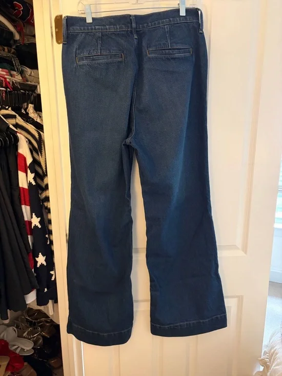 J. Crew High-Rise Wide-Leg Button-Fly Jeans in Blue Wash - Picture 5 of 7